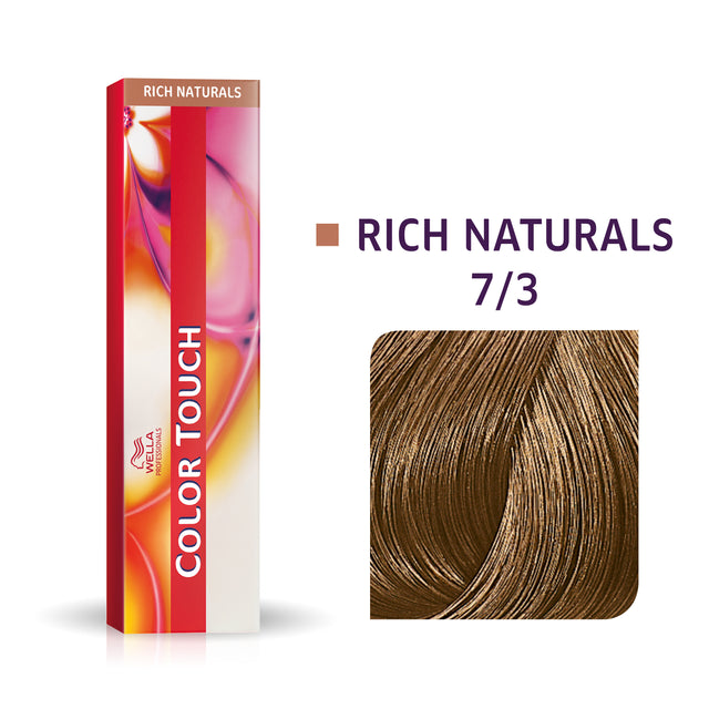 Wella Professionals, Color Touch, Ammonia-Free, Semi-Permanent Hair Dye, 7/3 Medium Blonde Chestnut Pearl, 60 ml - Feel You