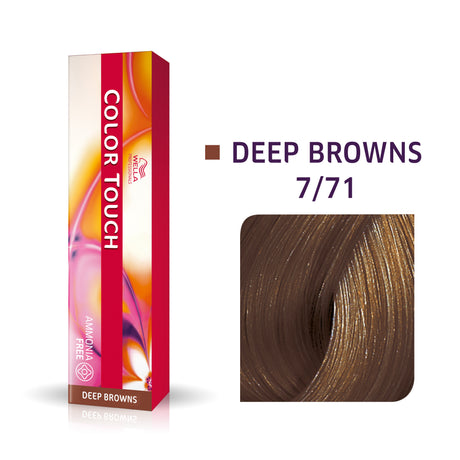 Wella Professionals, Color Touch, Ammonia-Free, Semi-Permanent Hair Dye, 7/71 Medium Blonde Ash Chestnut, 60 ml - Feel You