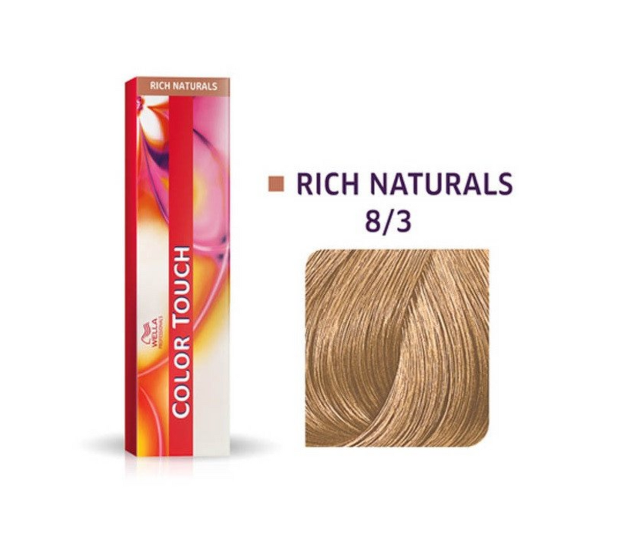 Wella Professionals, Color Touch, Ammonia-Free, Semi-Permanent Hair Dye, 8/3 Golden Light Blonde, 60 ml - Feel You