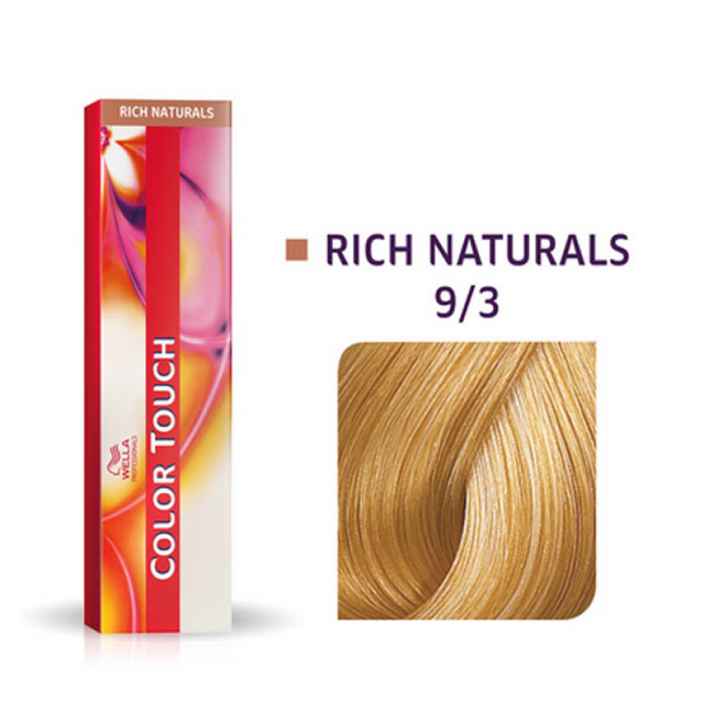 Wella Professionals, Color Touch, Ammonia-Free, Semi-Permanent Hair Dye, 9/3 Golden Light Blonde Mahogany, 60 ml - Feel You