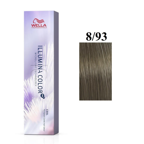 Wella Professionals, Illumina Color Me+, Permanent Hair Dye, 8/93 Light Blonde Golden Blue, 60 ml - Feel You