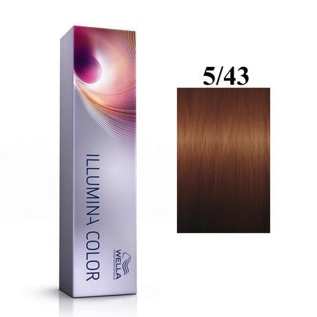 Wella Professionals, Illumina Color, Permanent Hair Dye, 5/43 Light Chestnut Golden Red, 60 ml - Feel You