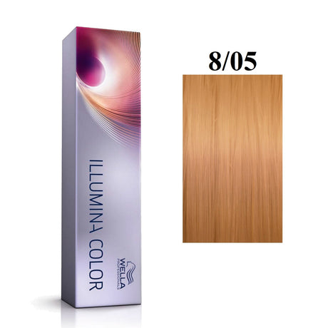 Wella Professionals, Illumina Color, Permanent Hair Dye, 8/05 Light Blonde Natural Mahogany, 60 ml - Feel You