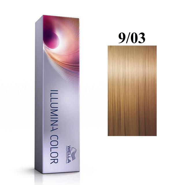 Wella Professionals, Illumina Color, Permanent Hair Dye, 9/03 Bright Blonde Natural Golden, 60 ml - Feel You