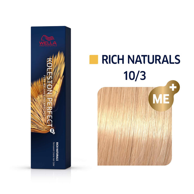 Wella Professionals, Koleston Perfect Me+, Permanent Hair Dye, 10/3 Lightest Gold Blonde, 60 ml - Feel You