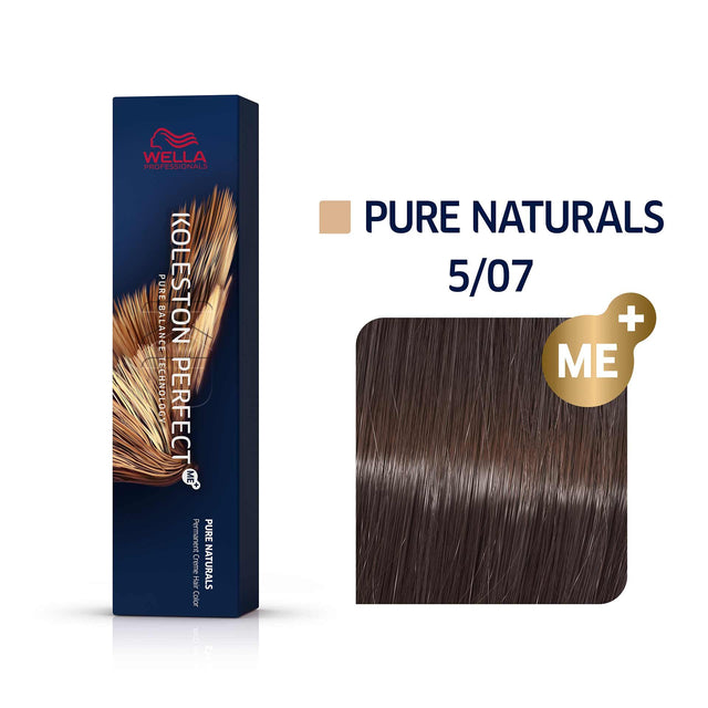 Wella Professionals, Koleston Perfect Me+, Permanent Hair Dye, 5/07 Light Chestnut Natural Brown, 60 ml - Feel You