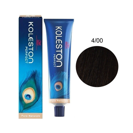 Wella Professionals, Koleston Perfect, Permanent Hair Dye, 4/00 Medium Chestnut Intense Natural, 60 ml - Feel You