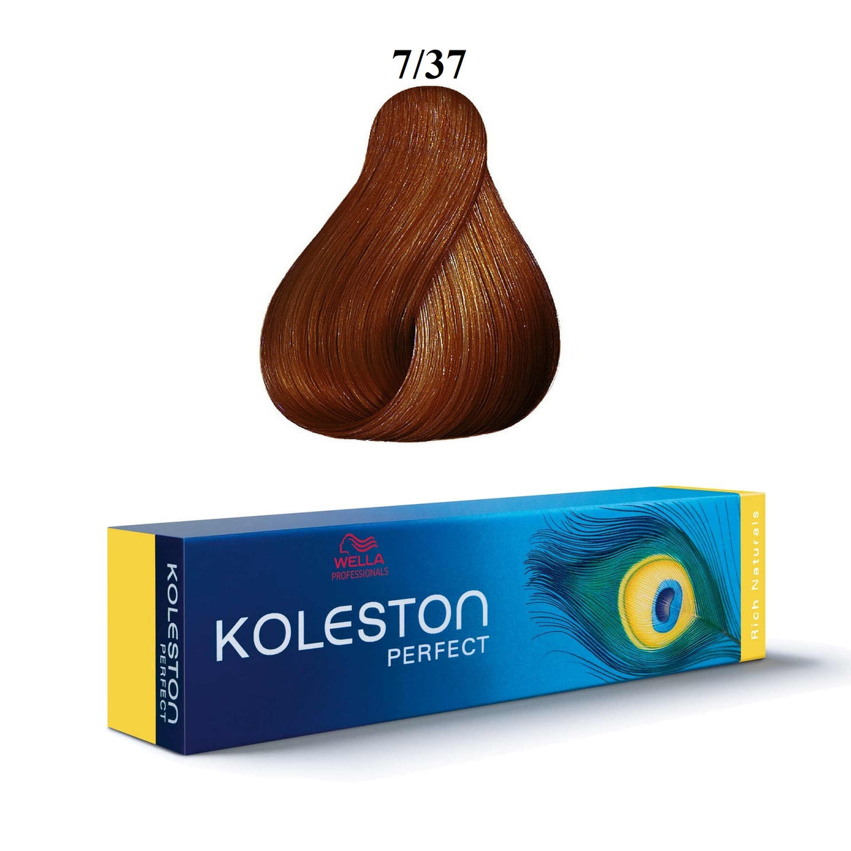Wella Professionals, Koleston Perfect, Permanent Hair Dye, 7/37 Medium Blonde Golden Brown, 60 ml - Feel You