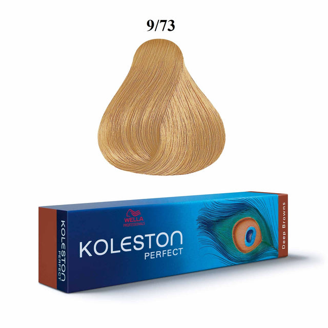 Wella Professionals, Koleston Perfect, Permanent Hair Dye, 9/73 Bright Blond Golden Chestnut, 60 ml - Feel You