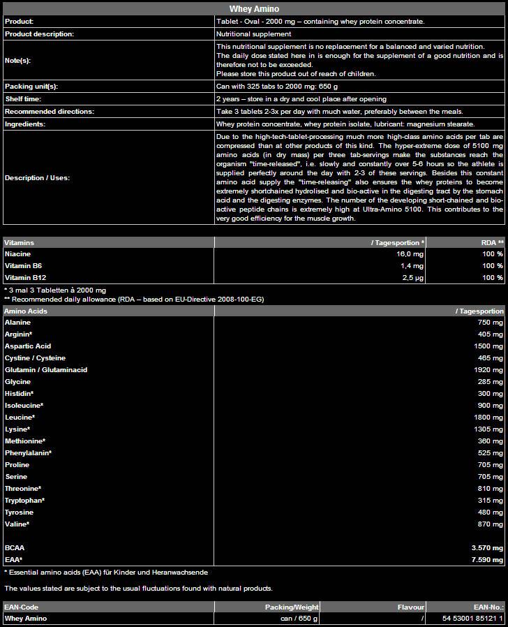 Whey Amino 300 Таблетки - Feel You