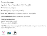 White Thyme Oil | 100% Thymus Vulgaris / Zygis - 30 мл - Feel You