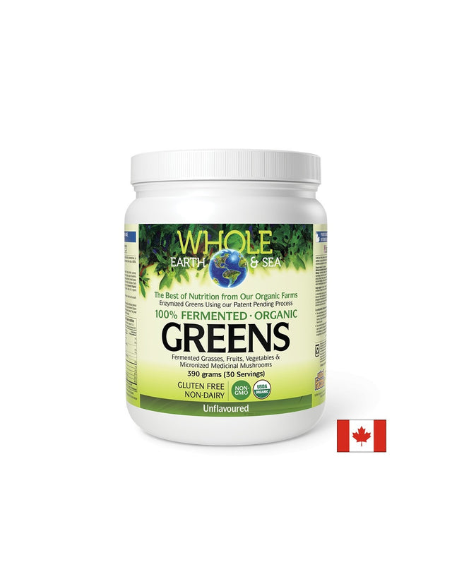 Whole Earth & Sea - 100% ферментирали органик растителни храни, неовкусен х 390 g пудра Natural Factors - Feel You