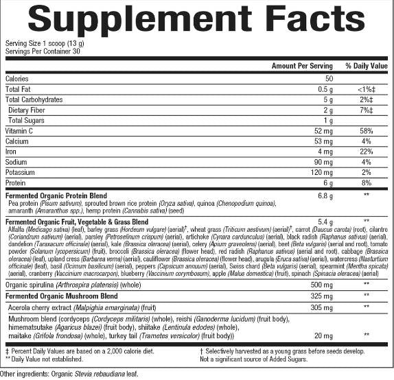 Whole Earth & Sea | 100% Fermented Organic Greens, Unflavored - 390 грама - Feel You