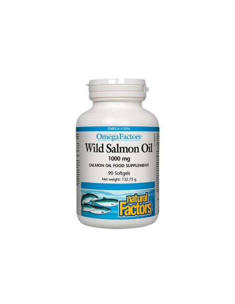 Wild Salmon Oil / Дива сьомга (масло) 1000 mg х 90 софтгел капсули Natural Factors - Feel You
