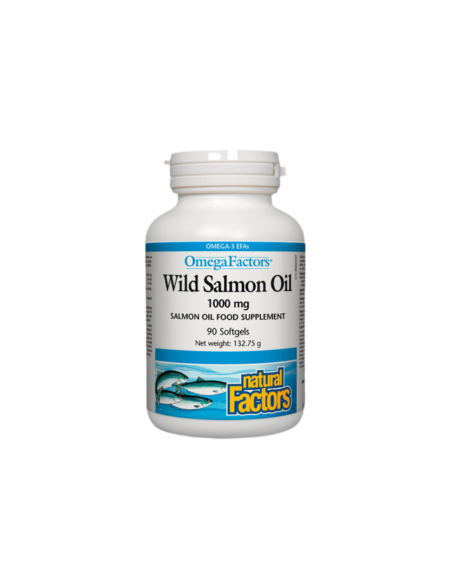 Wild Salmon Oil / Дива сьомга (масло) 1000 mg х 90 софтгел капсули Natural Factors - Feel You