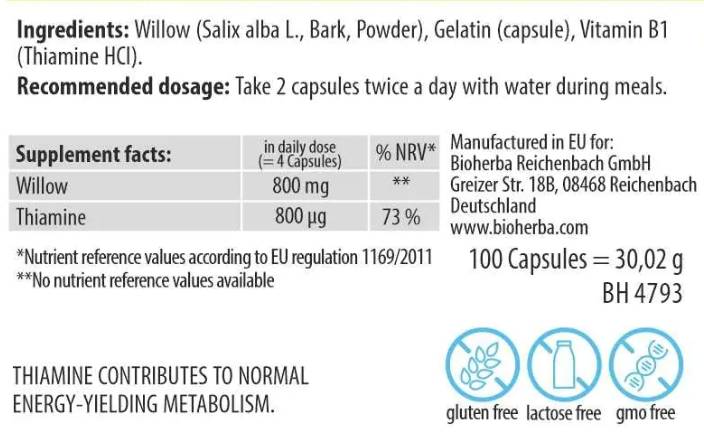 Willow 200 mg - 100 капсули - Feel You