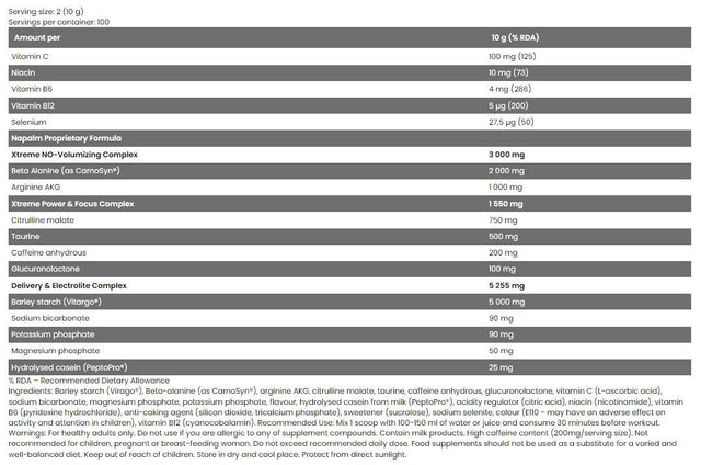 Xtreme NAPALM Pre-Workout | Loaded With Vitargo® - 500 грама - Feel You