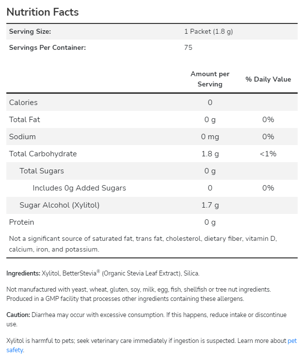 Xylitol Plus Packets - 75 пакета - Feel You