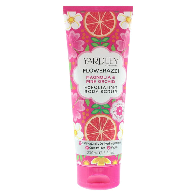 Yardley, Flowerazzi Magnolia & Pink Orchid, Exfoliating, Body Scrub, 200 ml - Feel You