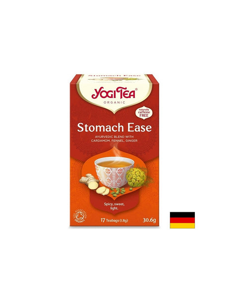 Yogi Tea Stomach Ease – аюрведичен чай за храносмилане с кардамон, копър и мента, БИО, 17 филтърни пакетчета - Feel You