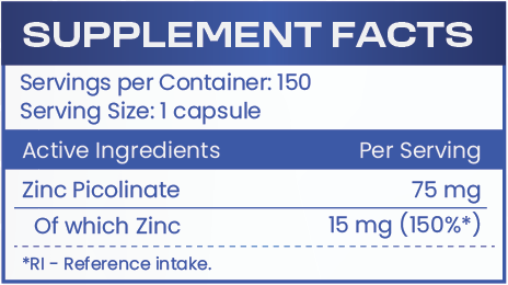 ZINC PICOLINATE 15 mg - 150 capsules - Feel You
