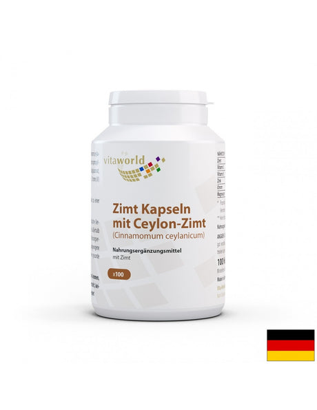 Zimt Kapseln mit Ceylon-Zimt / Цейлонска канела, 100 капсули - Feel You