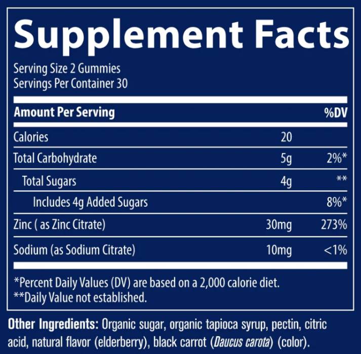 Zinc Gummies 30 mg - 60 желирани бонбони - Feel You