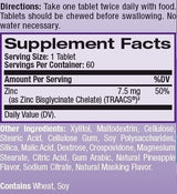 Zinc High Absorption  60 chew tabs. - Feel You