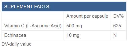 Vitamin C 500 + Echinacea - 120 капсули - Feel You