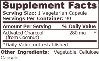 ACTIVATED CHARCOAL - 90 veg capsules