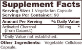 ACTIVATED CHARCOAL - 90 veg capsules
