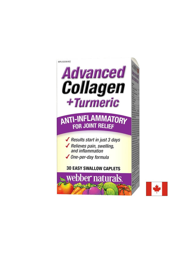 Advanced Collagen + Turmeric / Колаген и куркума за здравето на ставите, 30 мини каплети Webber Naturals - Feel You