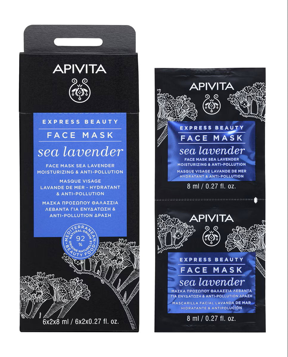 Set, Apivita, Sea Lavander, Anti-Pollution, Cream Mask, For Face, 2 pcs, 8 ml
