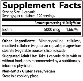 BEST Biotin 5000 mcg - 120 капсули - Feel You