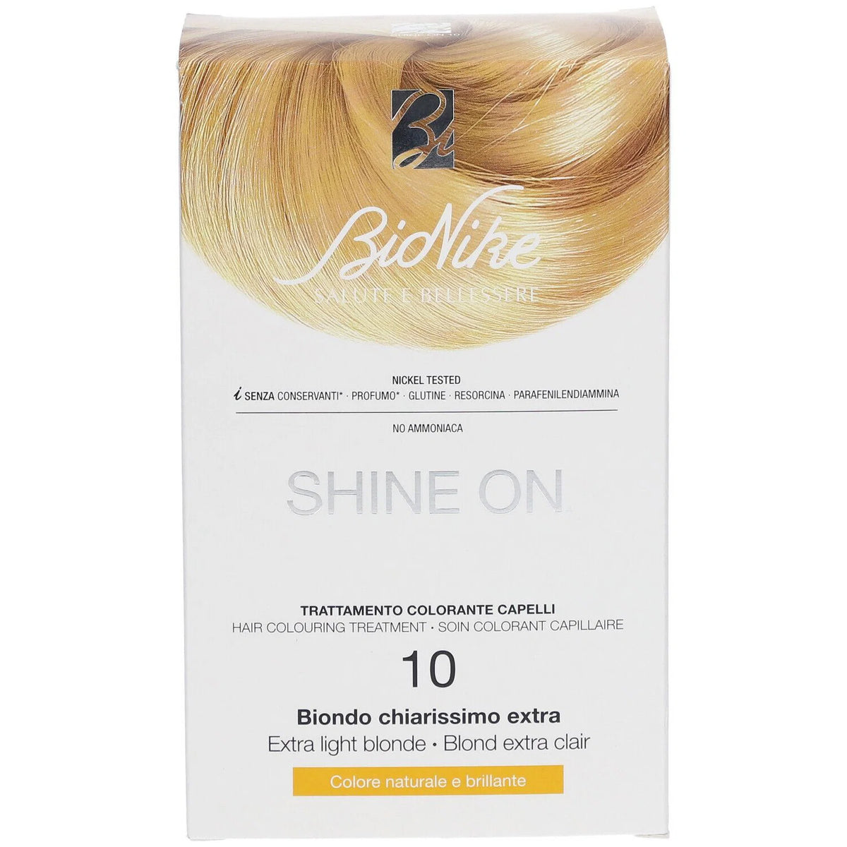 BioNike, Shine On, Permanent Hair Dye, 10 Extra Light Blonde, 145 ml