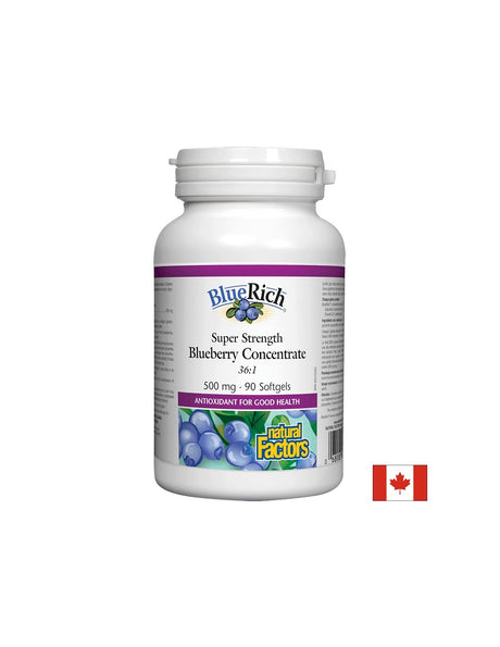 Super Strength Blueberry Concentrate 36:1 500 mg - 90 Гел капсули - Feel You
