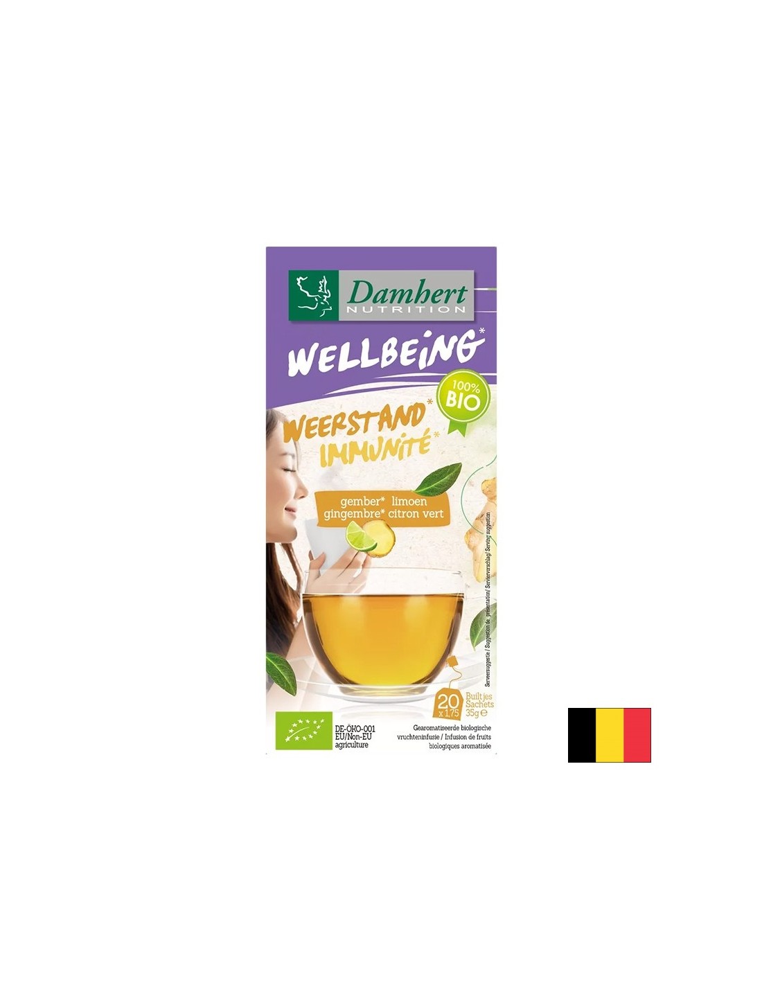 Immunity tea with ginger and lime BIO, 20 filter bags