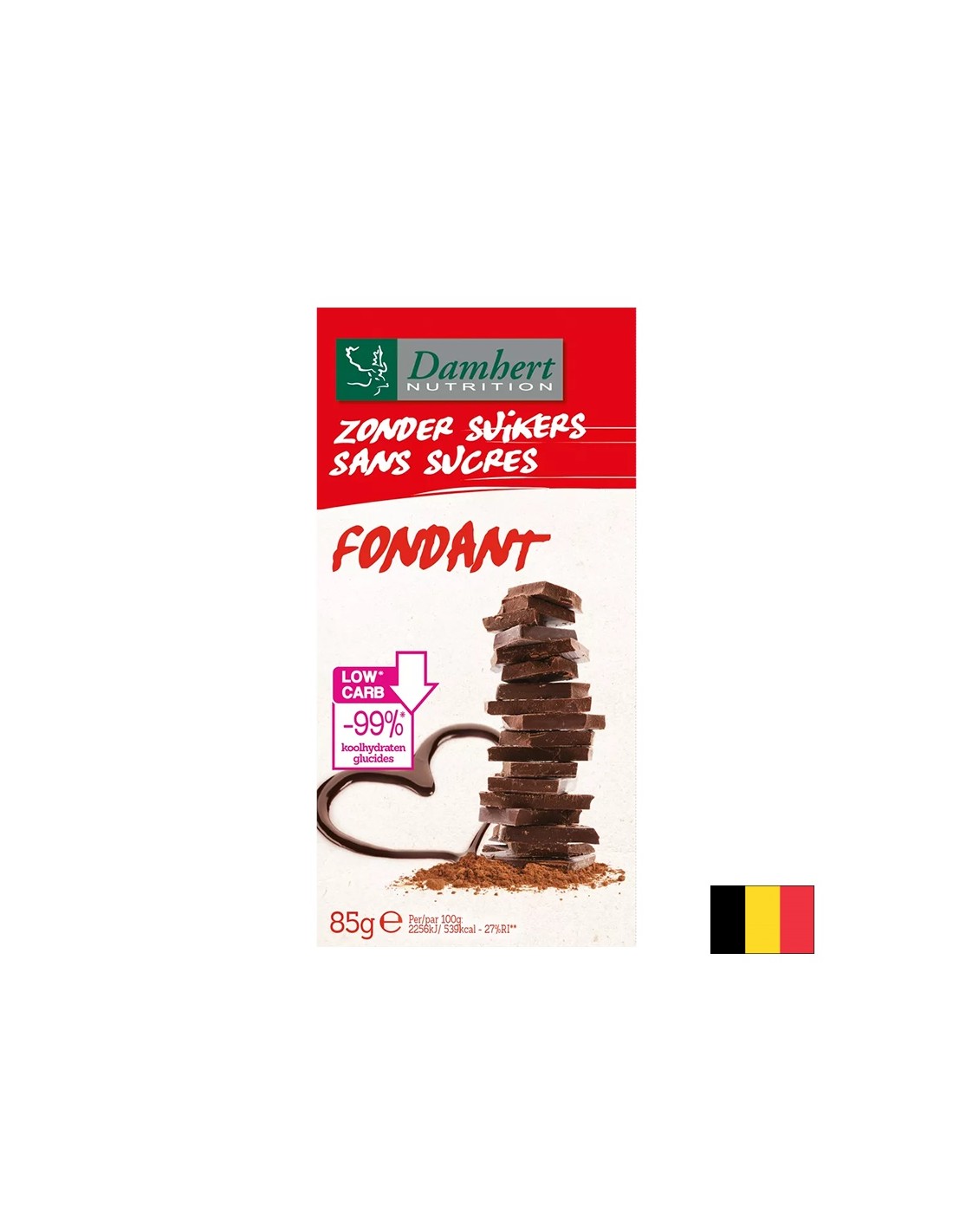 Dark chocolate (sugar-free), low carb, 85 g