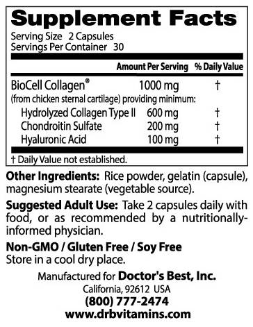 BEST Hyaluronic Acid + Chondroitin Sulfate / with BioCell Collagen - 60 капсули - Feel You