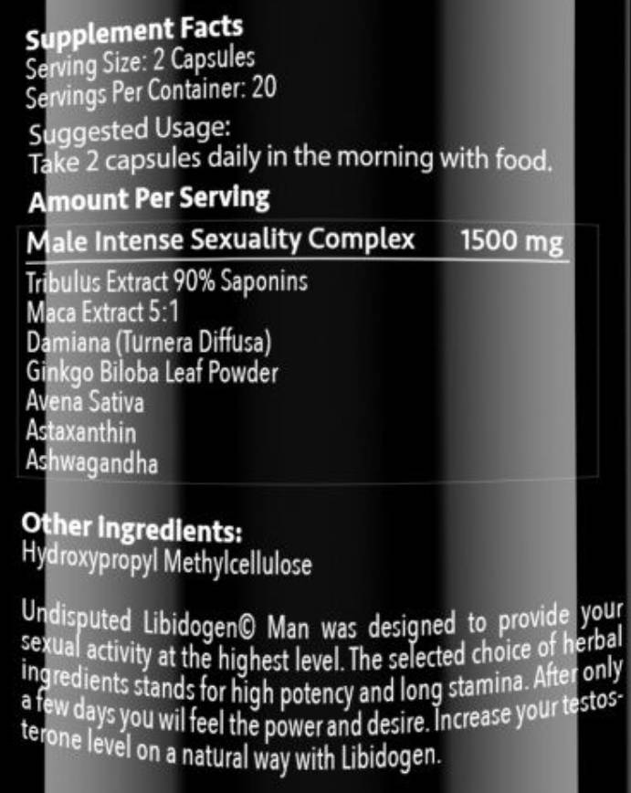 Libidogen Man | with Maca &amp; Damiana - 40 capsules