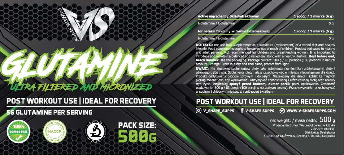 L-Glutamine | Micronized Ultra-Filtered - 500 грама - Feel You