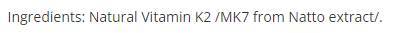 Natural Vitamin K2 100 mcg - 60 капсули - Feel You