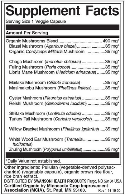 Full Spectrum 14 Mushroom Complex 490 mg - 60 капсули - Feel You