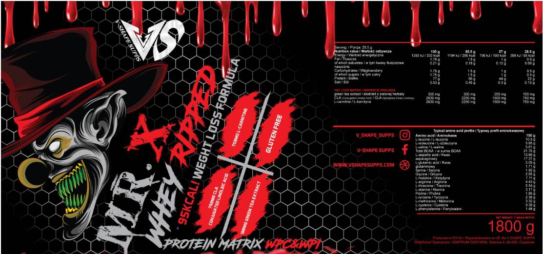 Mr. X Whey Ripped | Weight Loss Formula 1800 грама - Feel You