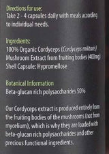 Organic Cordyceps Extract 400 mg - 60 капсули