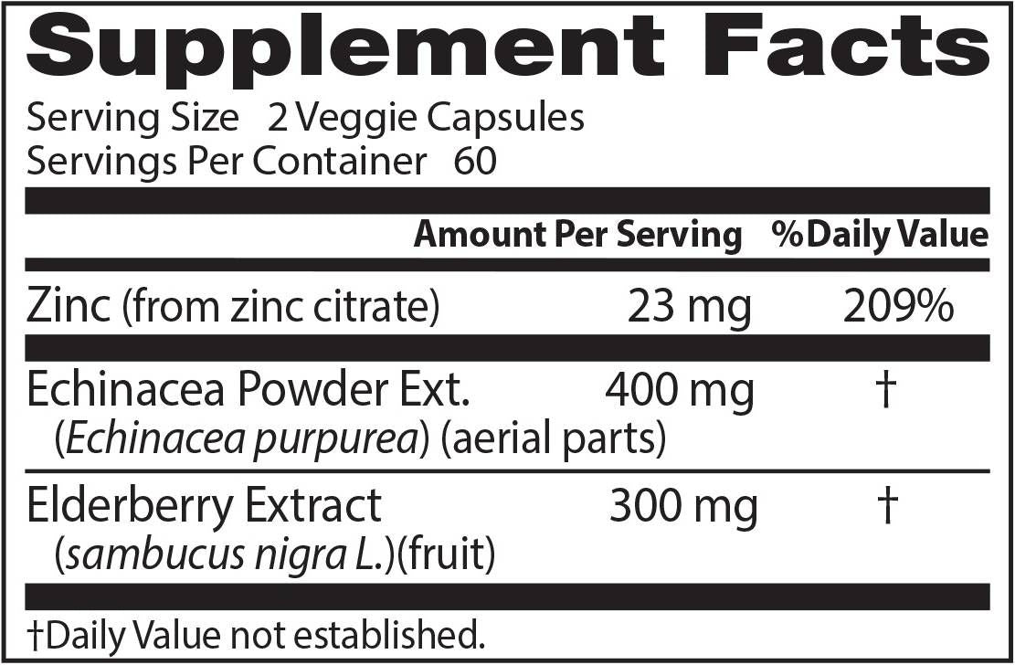 Immune Booster | With Echinacea, Elderberry Extract and Zinc - 120 капсули - Feel You