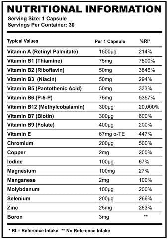 Multi Vitamin and Mineral+ - 60 капсули - Feel You