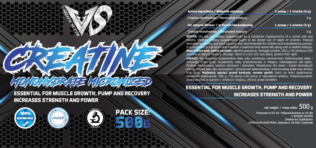 Creatine Monohydrate Powder | Micronized - 500 грама - Feel You