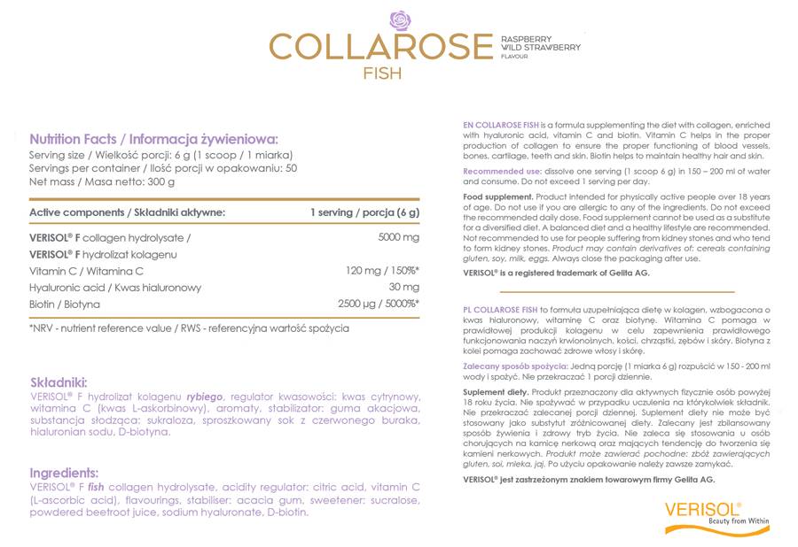 AllDeynn | CollaRose Fish - Marine Collagen with Hyaluronic Acid - 300 грама