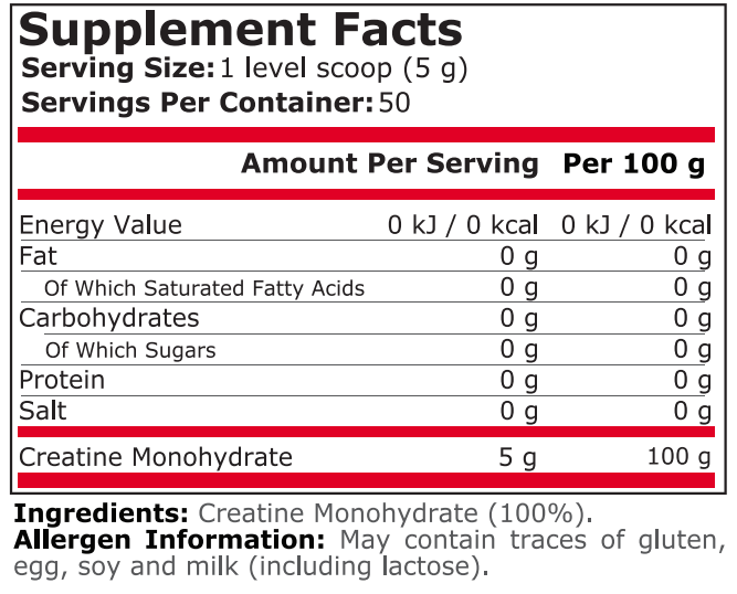 100% PURE CREATINE - 250 Г